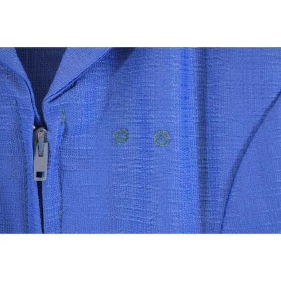 Vintage Trade Coat or Dress Blue with White and Red Stripes Zip Up - Picture 4 of 10